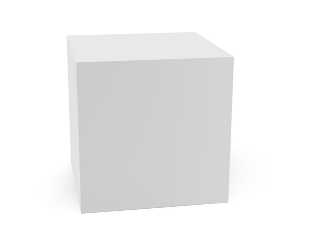 White box side view isolated on light background