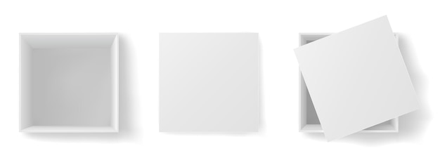 White box on white background mockup