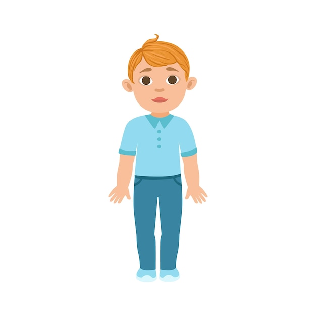 White boy kid standing part of growing stages with kids in different age vector set