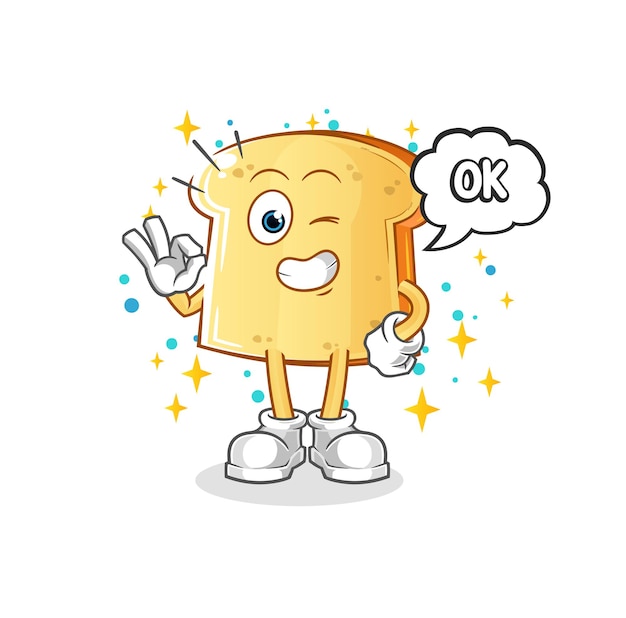 Vector white bread agree mascot. cartoon vector