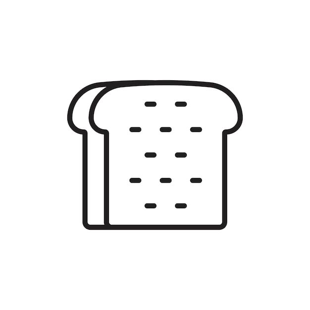 白いパンのアイコン シンプルな薄い輪郭