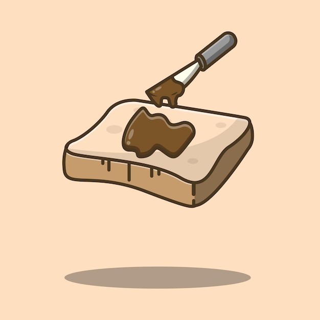 White bread with chocolate jam illustration