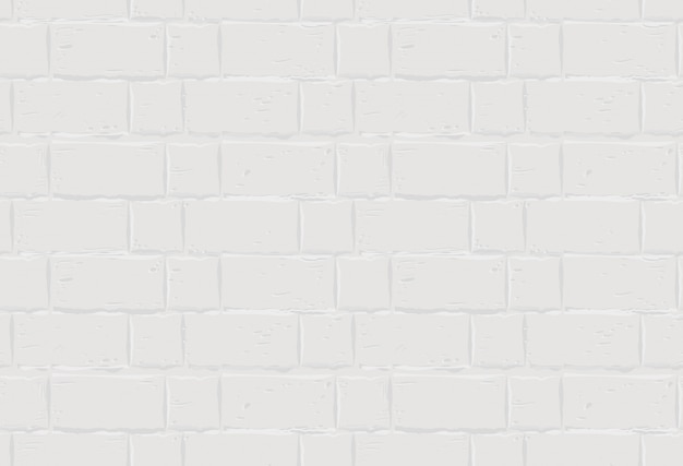 Vector white brick wall. seamless texture background