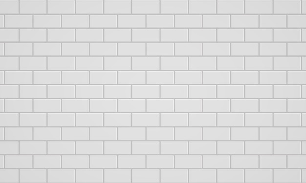 Vector white brick wall texture background clay brickwork template stone material construction backdrop