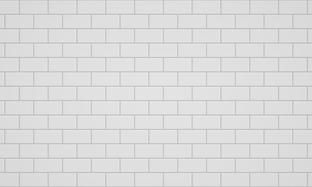 White brick wall texture background clay brickwork template stone material construction backdrop