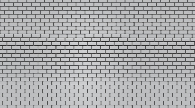 Vector white brick wall texture seamless background.