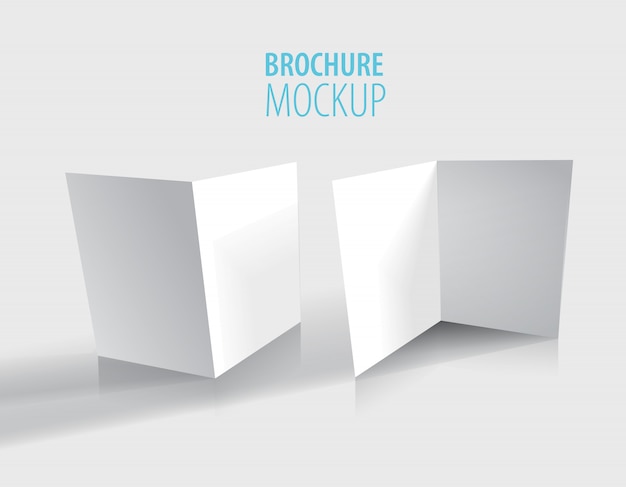 White brochure design isolated on grey