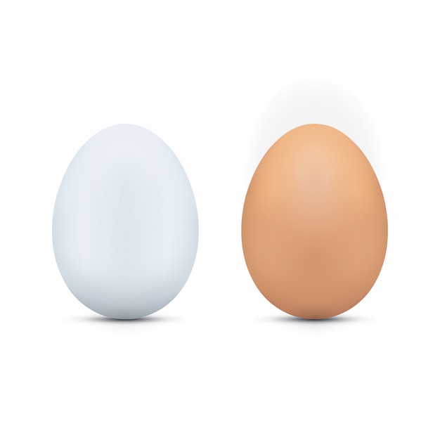 White and brown eggs