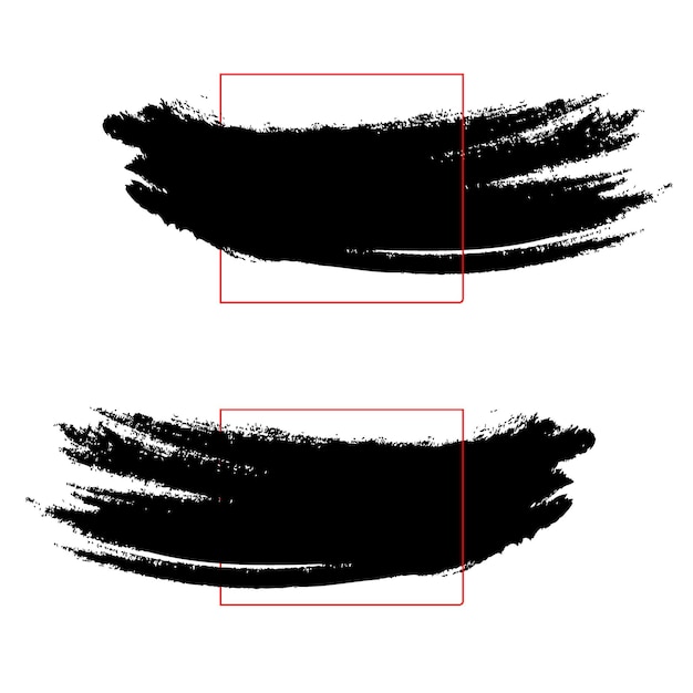 White brush stroke paint background vector over square frame Perfect design