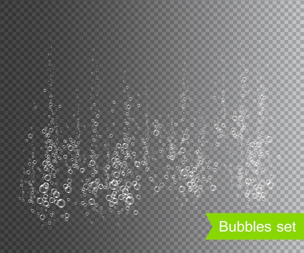 White bubbles under water vector illustration on transparent background