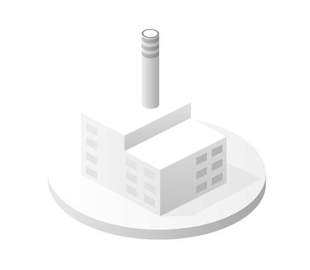 White building icon smart building home architecture is an idea of technology business equipment flat style urban isometric illustration