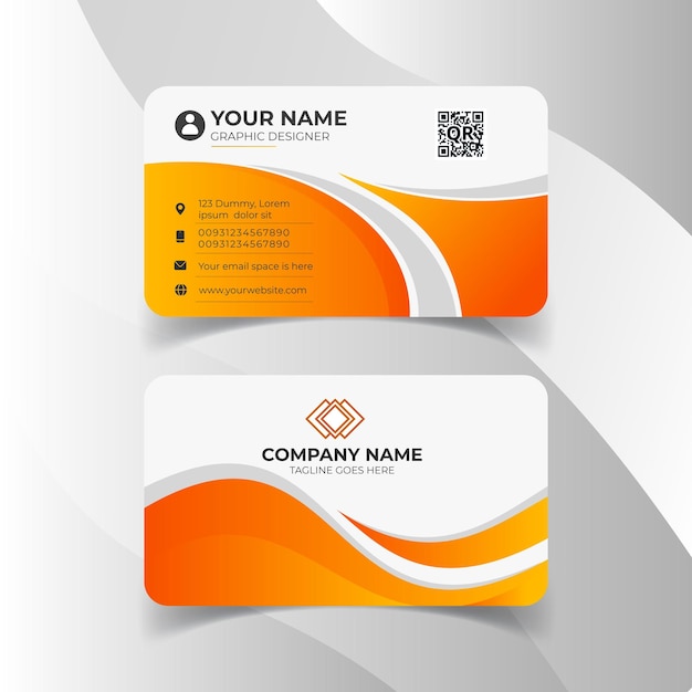 White business card with orange color styling