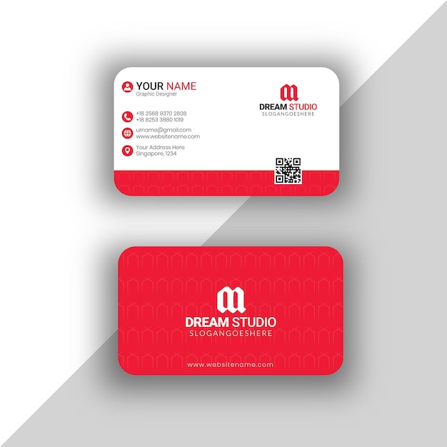 White business card with red details,
business card template,
card,