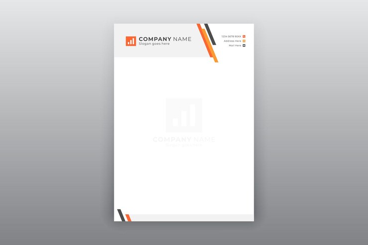 Vector white business letterhead with abstract ornament