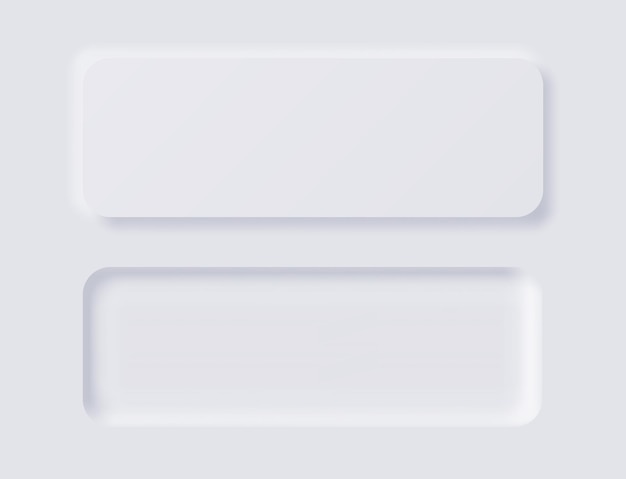 Vector white button neumorphism design elements vector set.