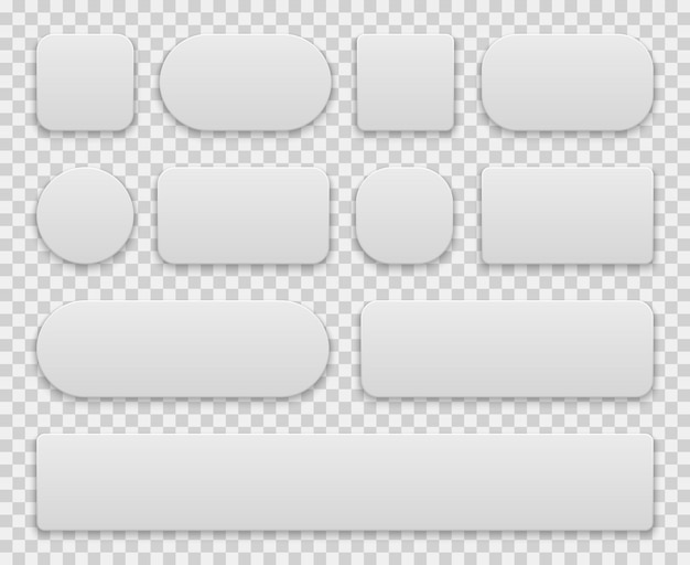 ベクトル 白いボタンセット