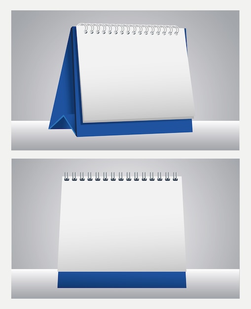 Vettore calendario bianco promemoria mockup icone illustrazione vettoriale design