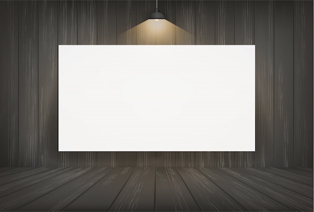 Vettore tela bianca su sfondo scuro camera spazio.