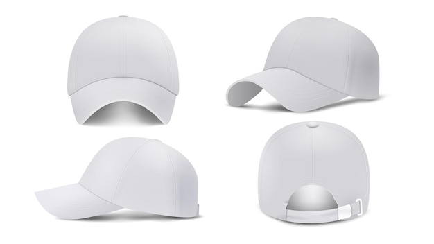 Vector white cap with shadows mockup