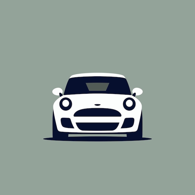 Vector white car icon front view vector illustration