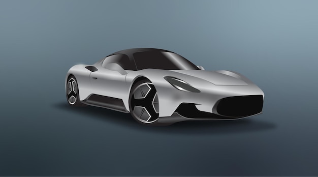 グレーのボディに黒いボディの白い車