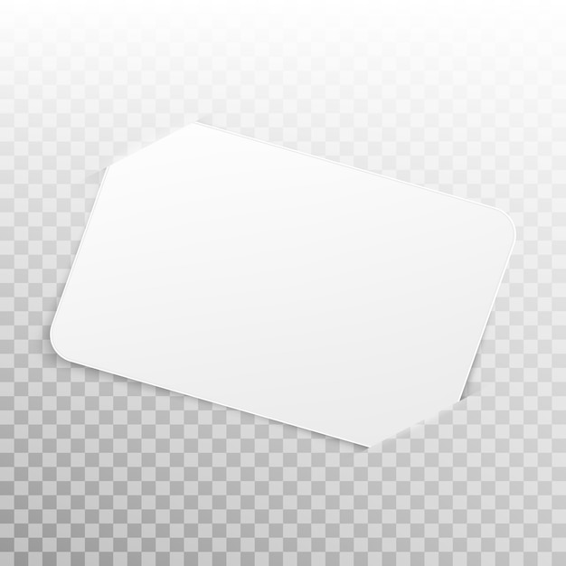 Vector white card  on transparent background. mockup with copy space. and also includes