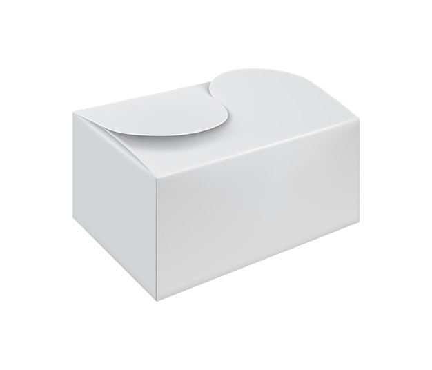 Vector white cardboard fast food box