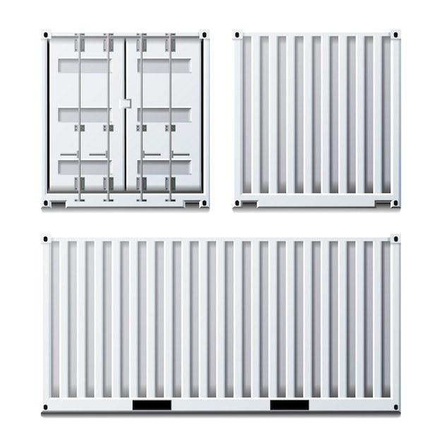 Vector white cargo container