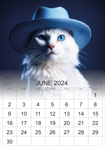 Calendario del gatto bianco 2024