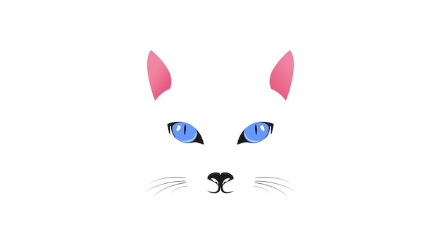 White cat face with blue eyes background stock vector