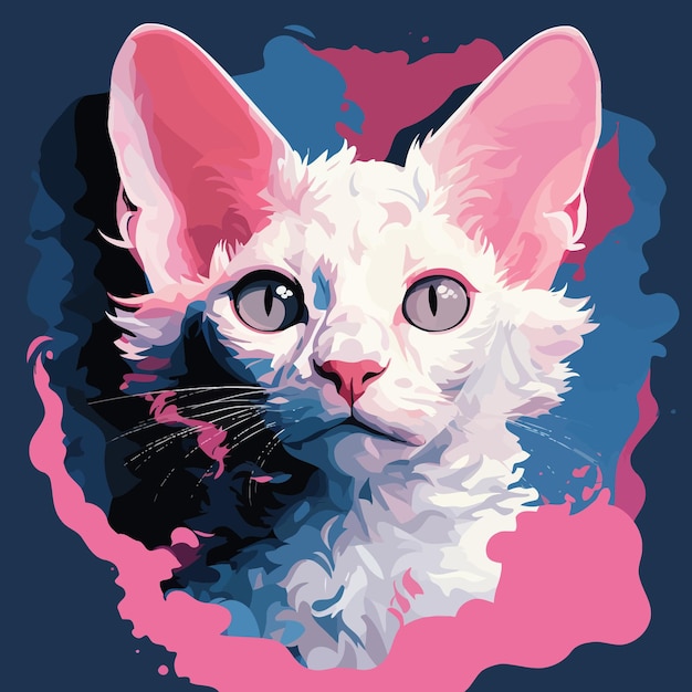 White Cat With Blue Eyes Painting