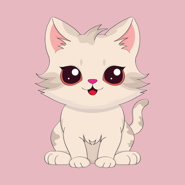 a white cat with a pink nose and pink eyes