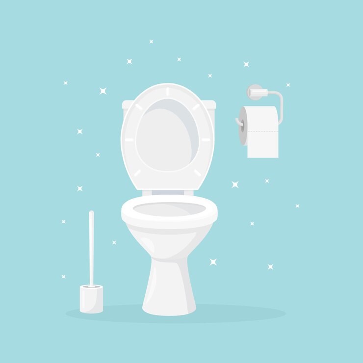 トイレットペーパーと白いセラミックトイレ