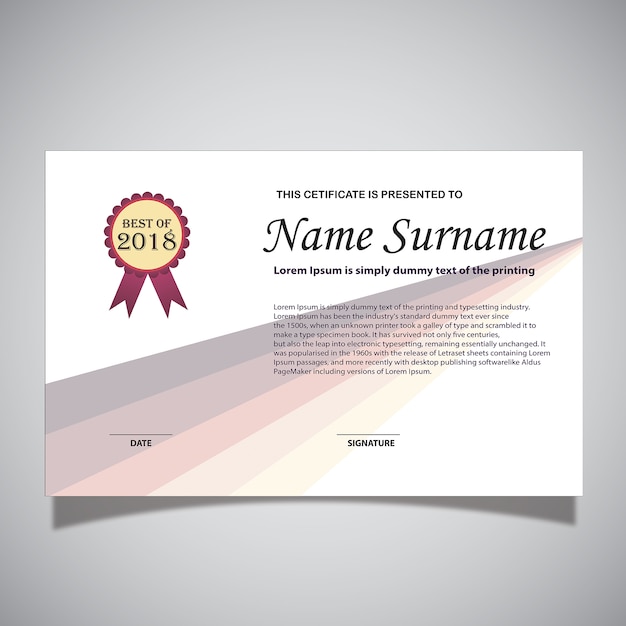 Vector white certificate card