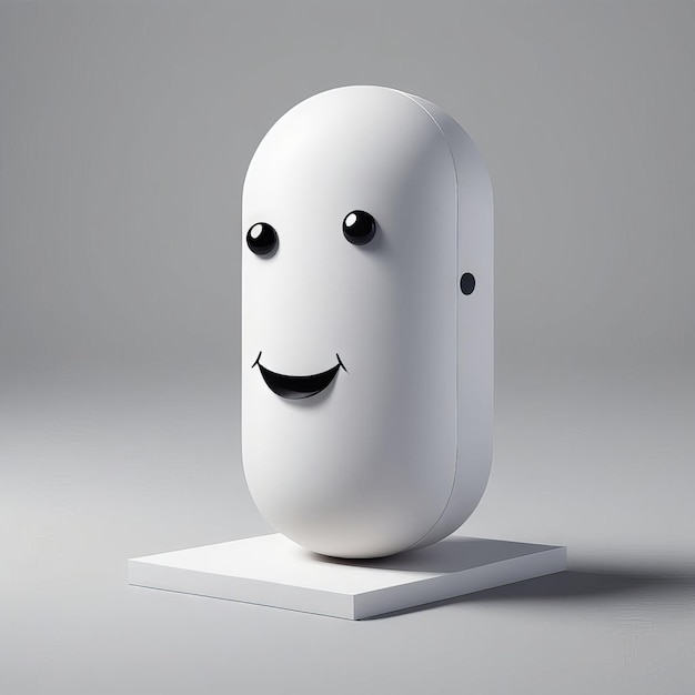 Vector white character with a smile white character with a smile