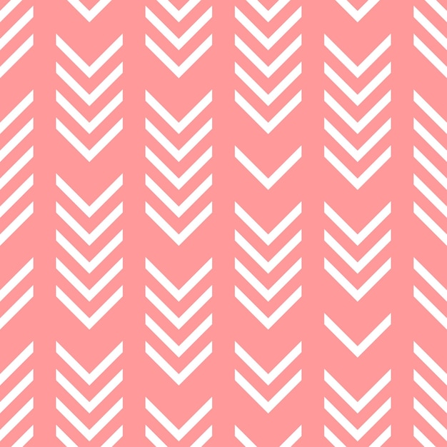 분홍색 배경으로 흰색 쉐브론 원활한 패턴