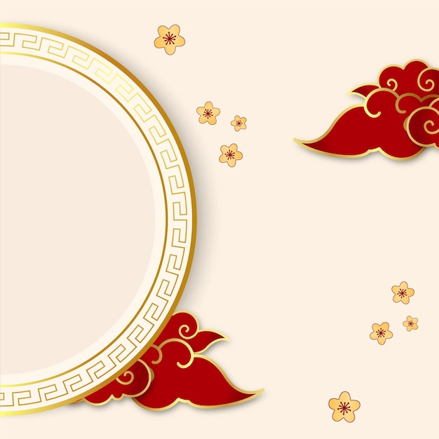 White chinese new year greeting card with copy space