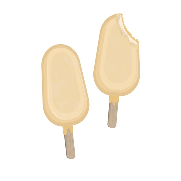 White Chocolate Ice Cream Popsicle illustration logo