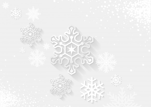 White Christmas Background with Snowflakes