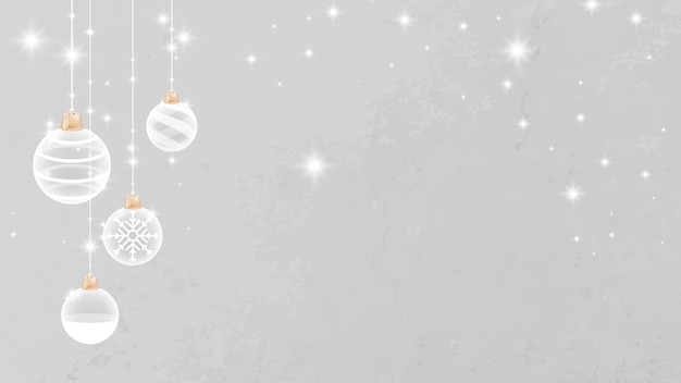 White christmas bauble patterned on gray background vector