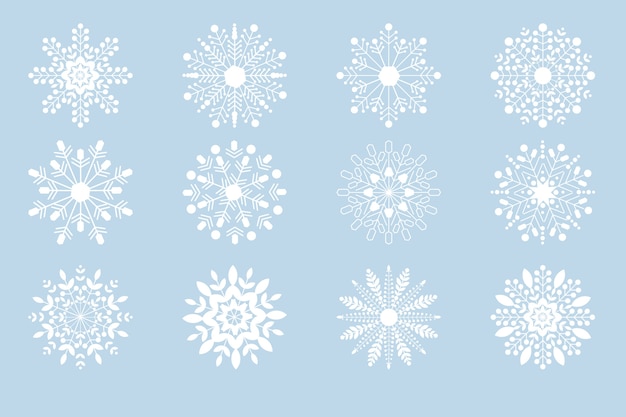 White christmas snowflakes collection