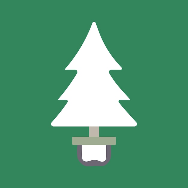 緑の背景に白いクリスマス ツリー