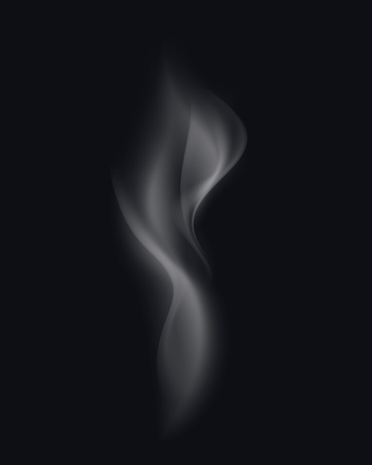 Vector white cigarette smoke waves on background