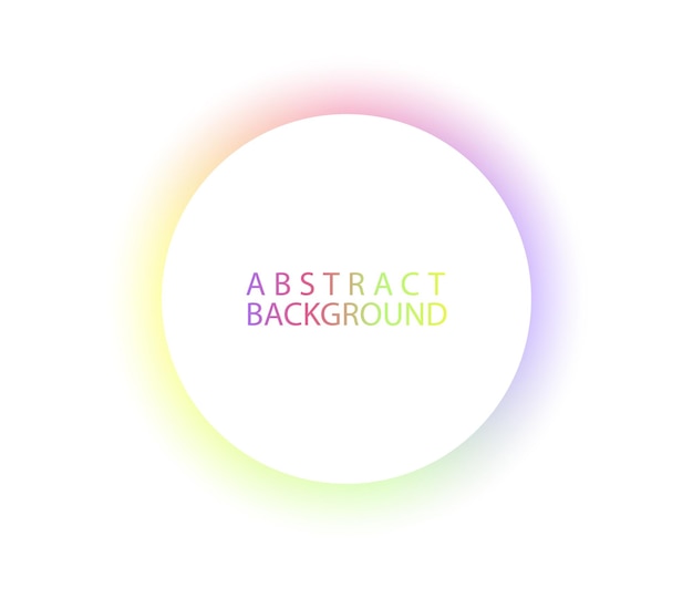 Белые круглые рамки с неоновым светом Абстрактный фон с копировальным пространством Векторная иллюстрация