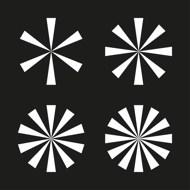 Лучи белых кругов на черном фоне Геометрическая художественная печать Векторная иллюстрация