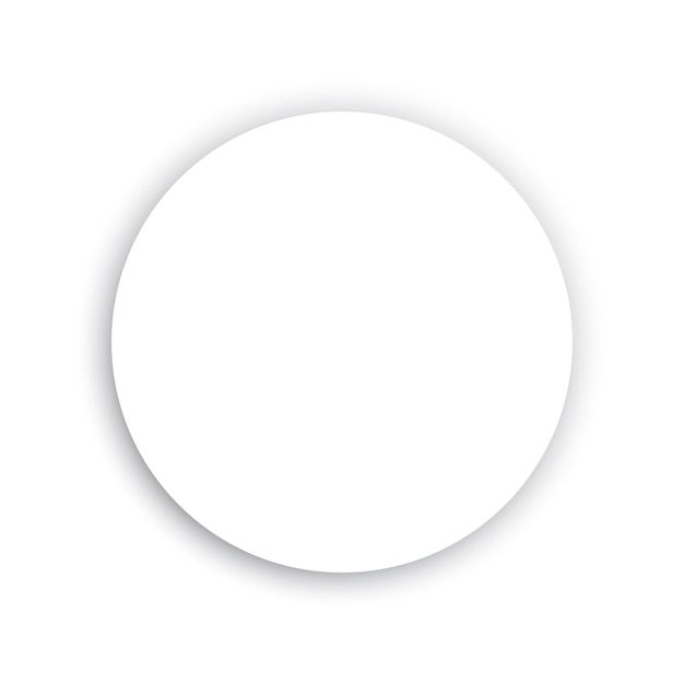 White circular shape Soft shadow effect Minimalistic round element Clean white background