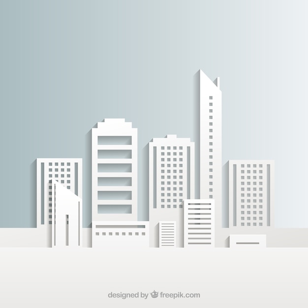 Vector white city buildings