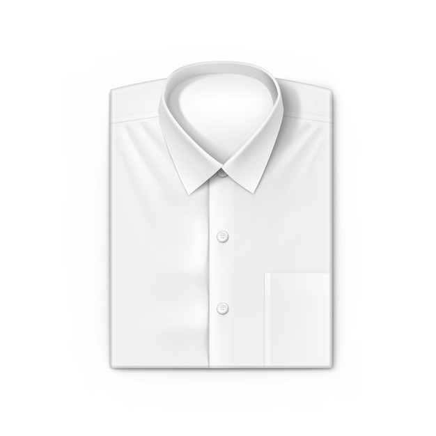 Vector white classic men shirt isolated
