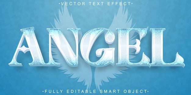 Vector white clean blue angel vector fully editable smart object text effect