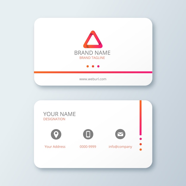 White Clean Business Card with Gradient Logo